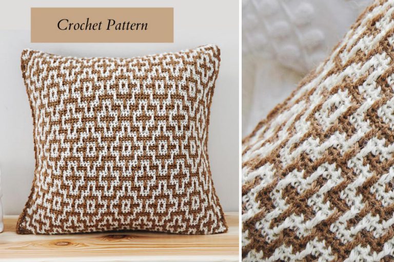 Mosaic Crochet Throw Pillow Free Pattern