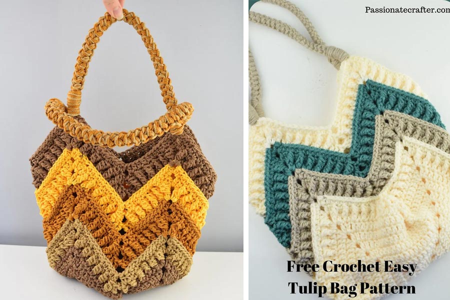 Crochet Alpine tulip bag Free Pattern
