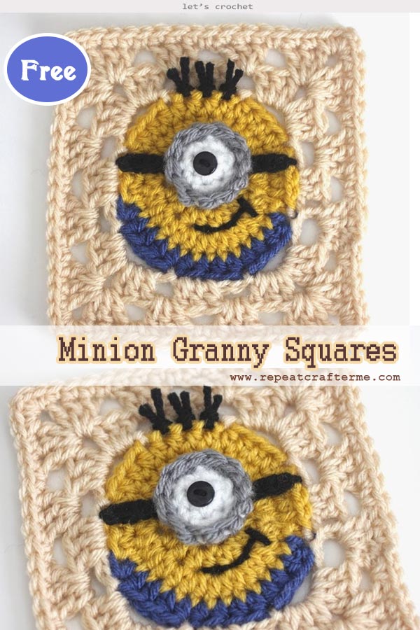 Crochet Minion Granny Squares Free Pattern