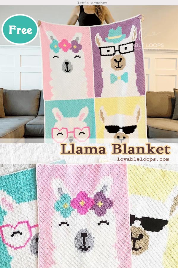 Crochet C2C Llama Blanket Free Pattern