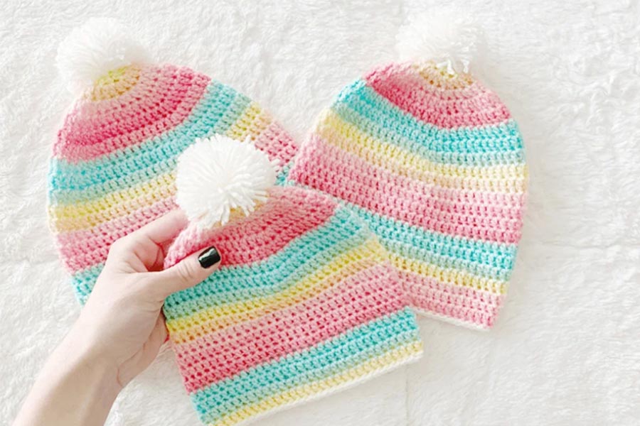 Crochet Light Weight Beanie Hat Free Pattern