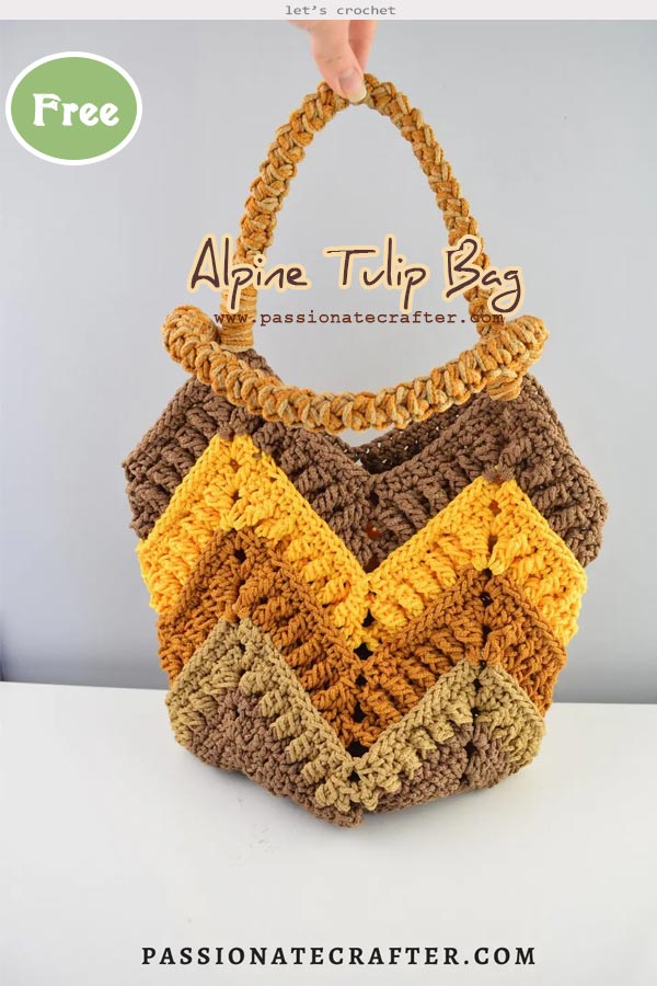 Crochet Alpine tulip bag Free Pattern