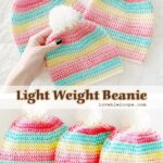 Crochet Light Weight Beanie Hat Free Pattern