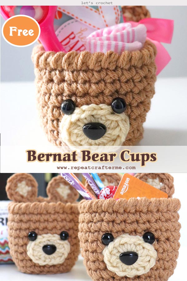 Bernat Bear Crochet Cups Free Pattern