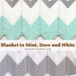 Crochet Chevron Blanket in Mint, Dove and White Free Pattern