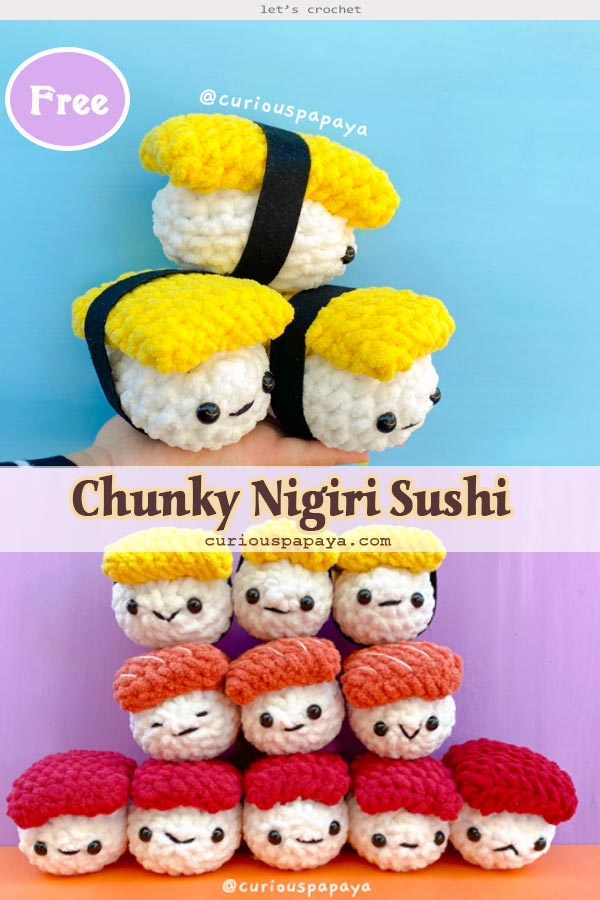Crochet Chunky Nigiri Sushi Free Pattern