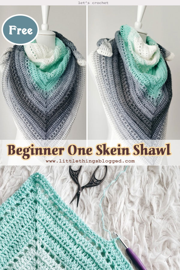 Beginner One Skein Shawl Crochet Free Pattern