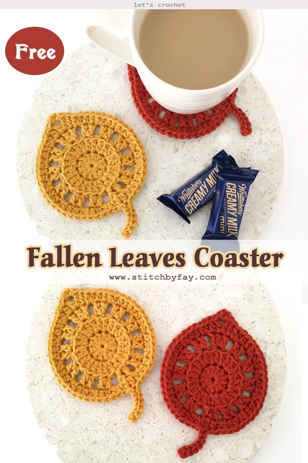Fallen Leaves Crochet Coaster Free Pattern