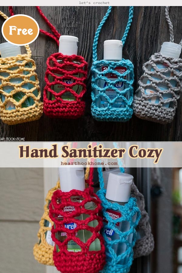 Crochet Hand Sanitizer Cozy Free Pattern