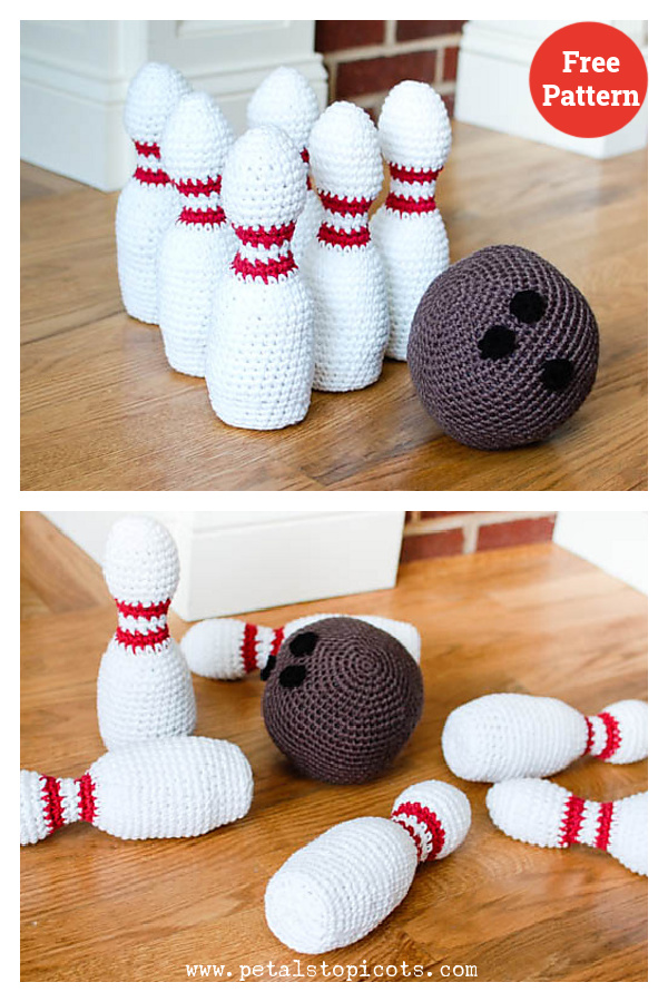 Bowling Pin and Ball Free Crochet Pattern