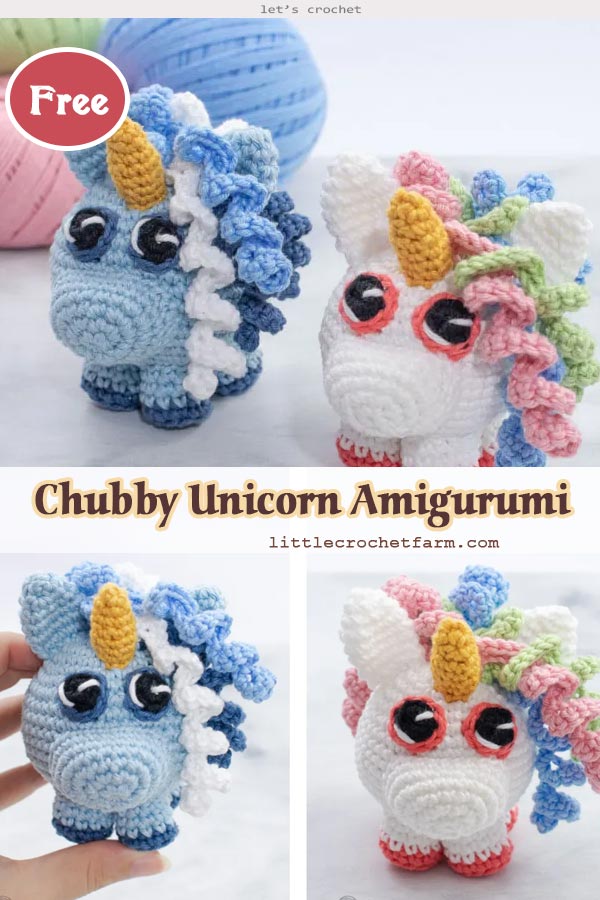 Crochet Chubby Unicorn Amigurumi Free Pattern