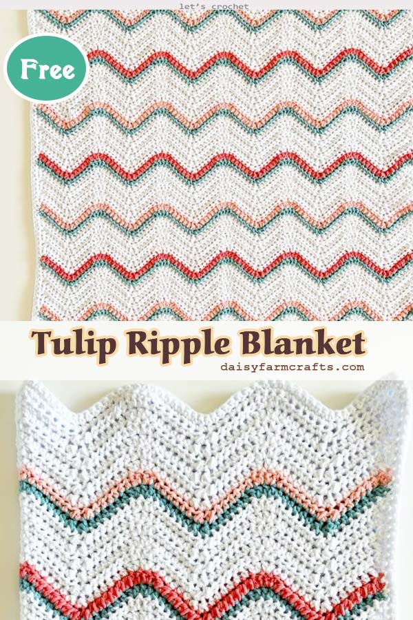 Crochet Tulip Ripple Blanket Free Pattern