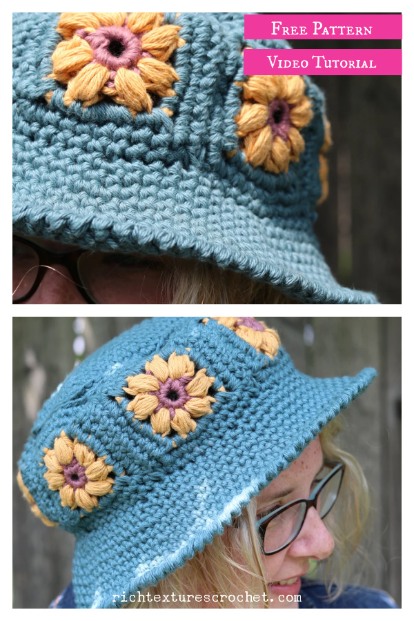 Garden Bucket Hat Free Crochet Pattern and Video Tutorial