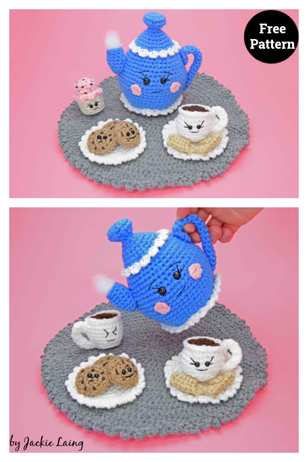 Kawaii Ami Tea Set Free Crochet Pattern