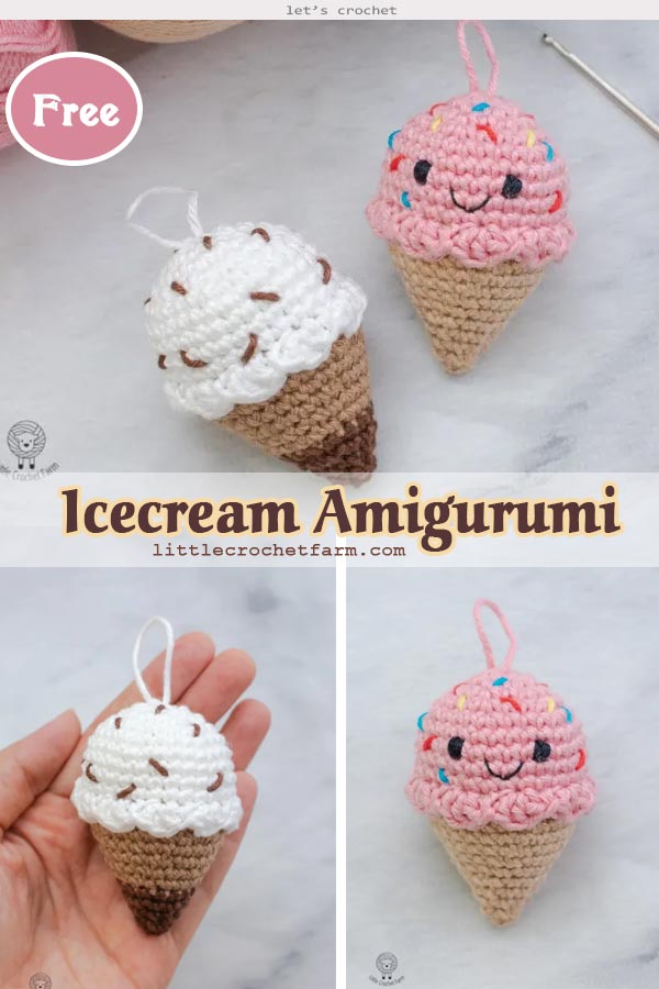 Icecream Amigurumi Crochet Free Pattern