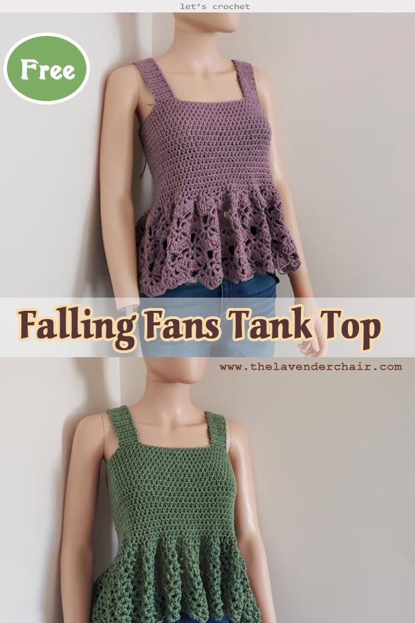 Falling Fans Tank Top Crochet Free Pattern