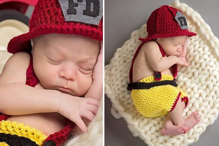 Newborn Baby Firefighter Crochet Outfit Free Pattern