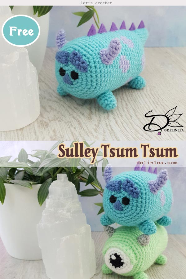 Sulley Tsum Tsum Crochet Free Pattern