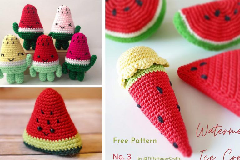 3 Watermelon Amigurumi Crochet Free Pattern