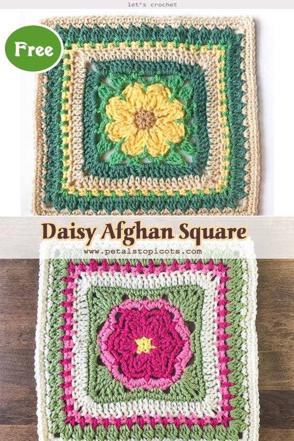 Daisy Afghan Square Crochet Free Pattern 