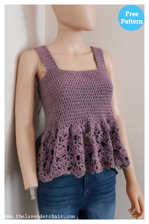 Falling Fans Tank Top Crochet Free Pattern