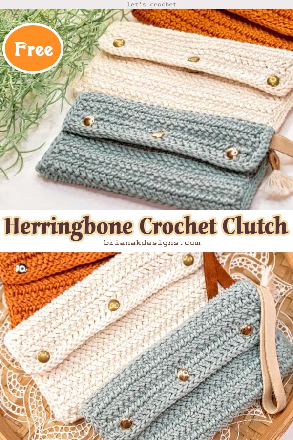 Herringbone Crochet Clutch Free Pattern