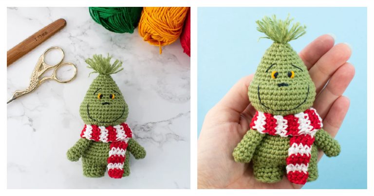 Mini Grinch Amigurumi Christmas Ornament Free Crochet Pattern
