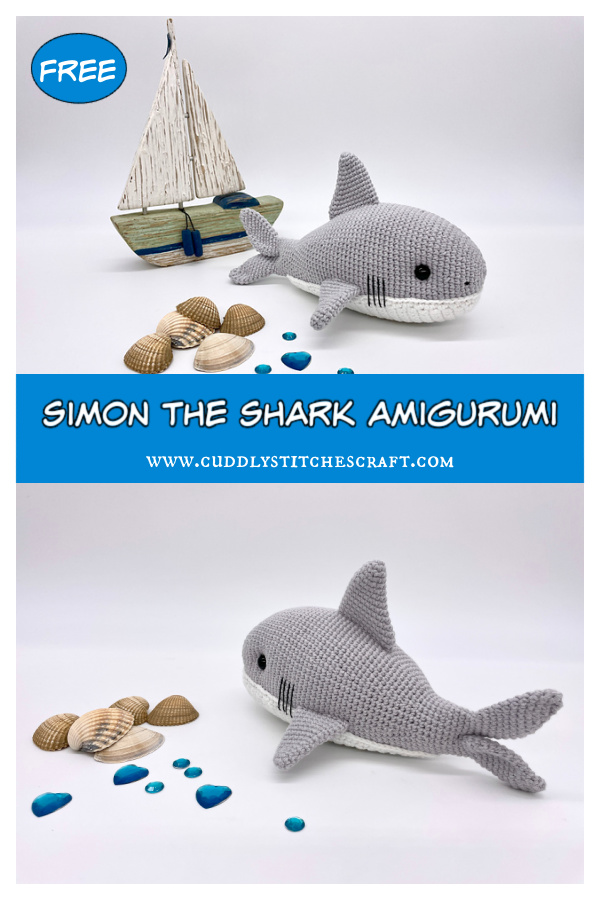 Simon the Shark Amigurumi Free Crochet Pattern