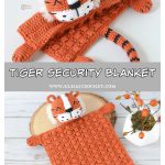 Tiger Lovey Security Blanket Free Crochet Pattern