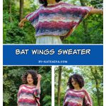 Bat wings Sweater Free Crochet Pattern