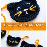 Black Cat Garland Free Crochet Pattern