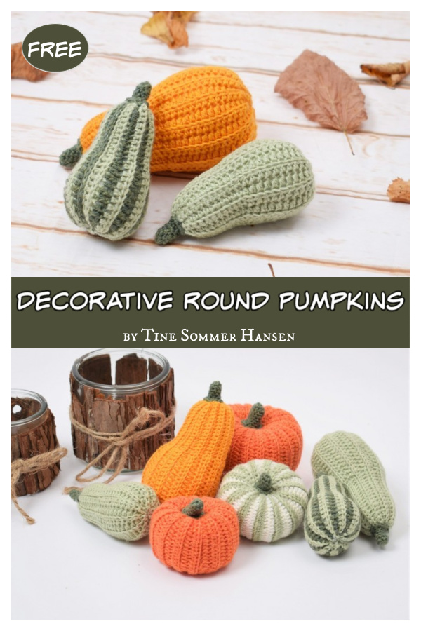 Decorative Oblong Pumpkins Free Crochet Pattern 