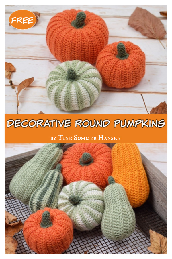Decorative Round Pumpkins Free Crochet Pattern