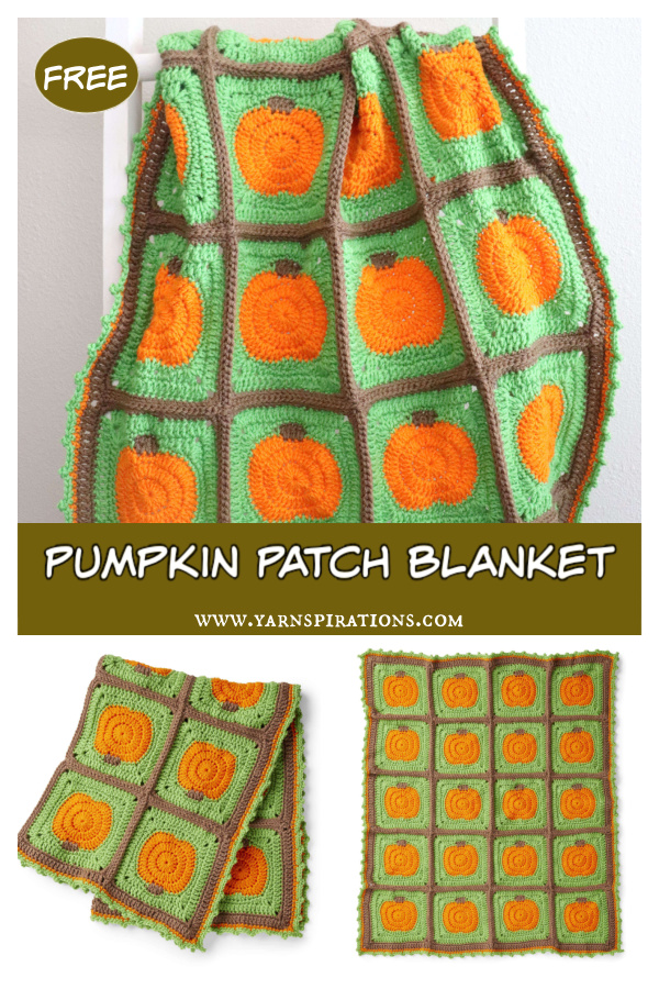Pumpkin Patch Blanket Free Crochet Pattern and Video Tutorial