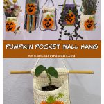 Pumpkin Pocket Wall Hang Free Crochet Pattern