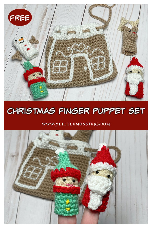 Christmas Finger Puppet Set Free Crochet Pattern