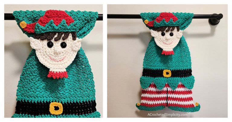 Elf Kitchen Towel Free Crochet Pattern