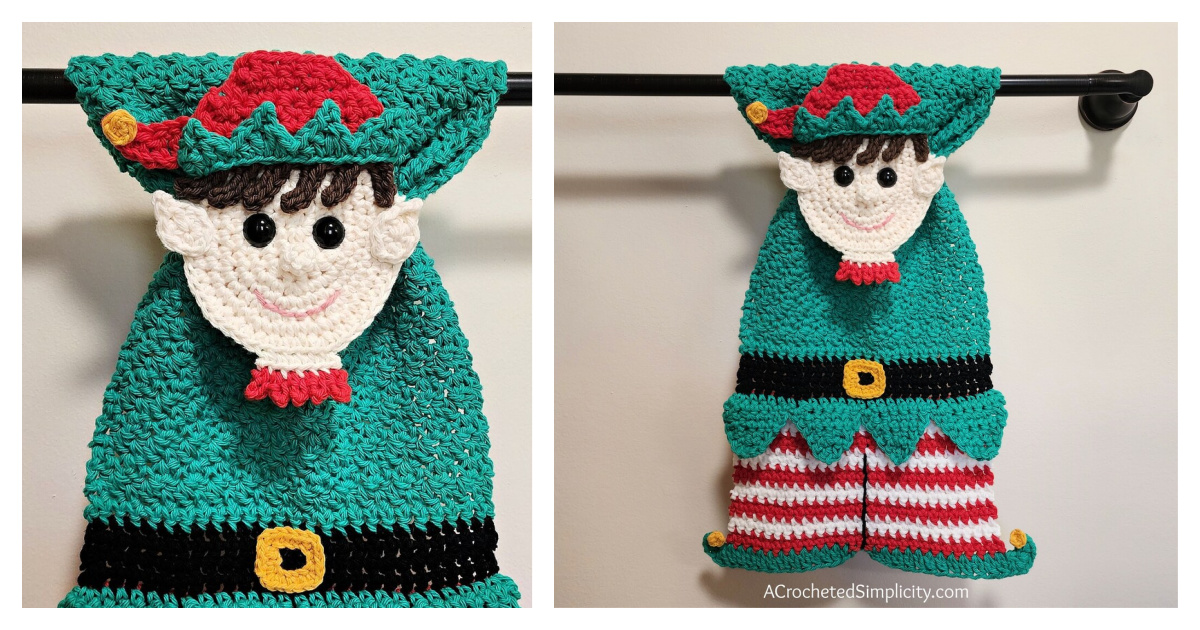Elf Kitchen Towel Free Crochet Pattern F 