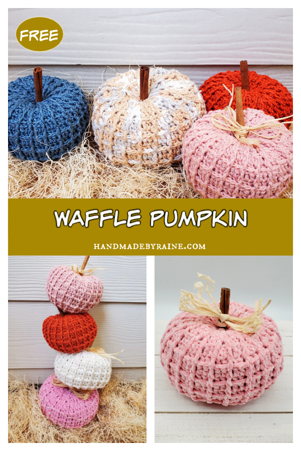 Waffle Pumpkin Free Crochet Pattern and Video Tutorial