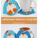 Christmas Penguin Coaster Free Crochet Pattern