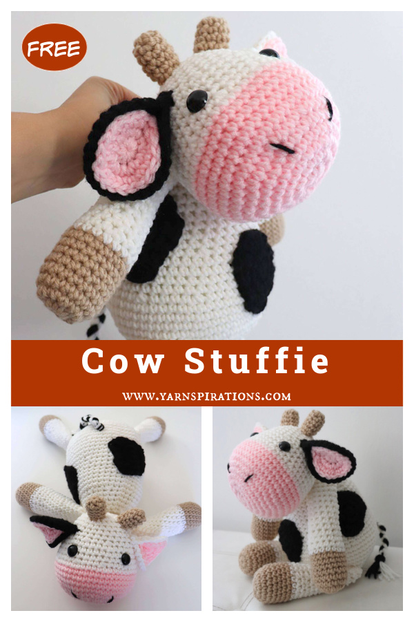 Cow Stuffie Free Crochet Pattern