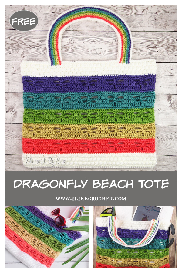 Dragonfly Beach Tote Free Crochet Pattern