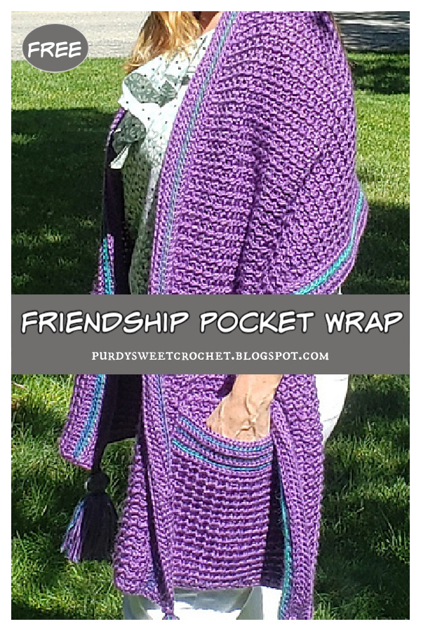Friendship Pocket Wrap Free Crochet Pattern 