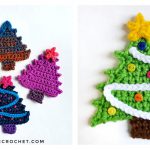 Happy Festive Tree Applique Free Crochet Pattern