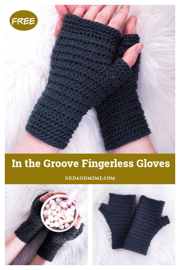 In the Groove Fingerless Gloves Free Crochet Pattern