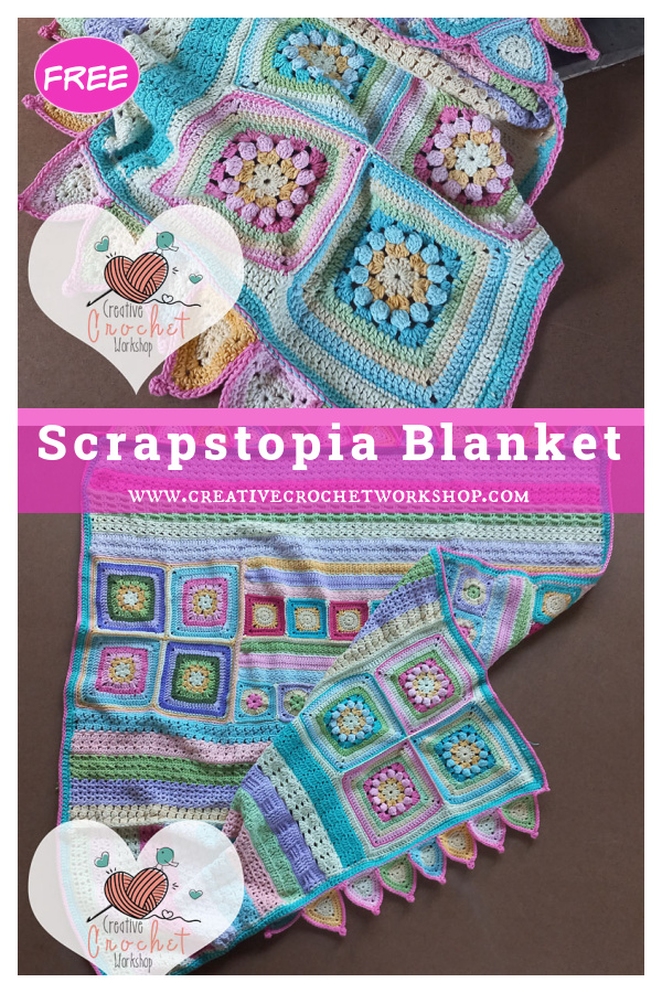 Scrapstopia Blanket Free Crochet Pattern