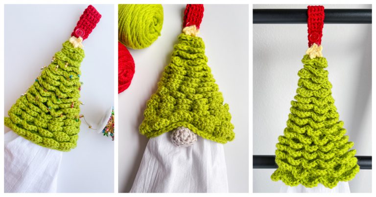 Christmas Tree Towel Topper Free Crochet Pattern