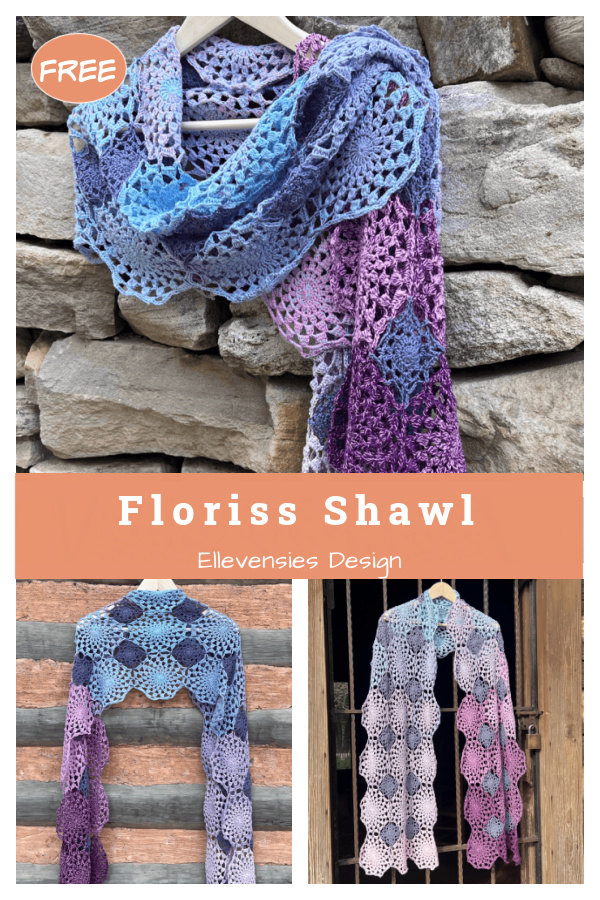 Floriss Shawl Free Crochet Pattern 