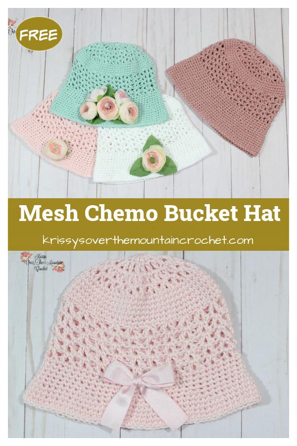 Mesh Chemo Bucket Hat Free Crochet Pattern