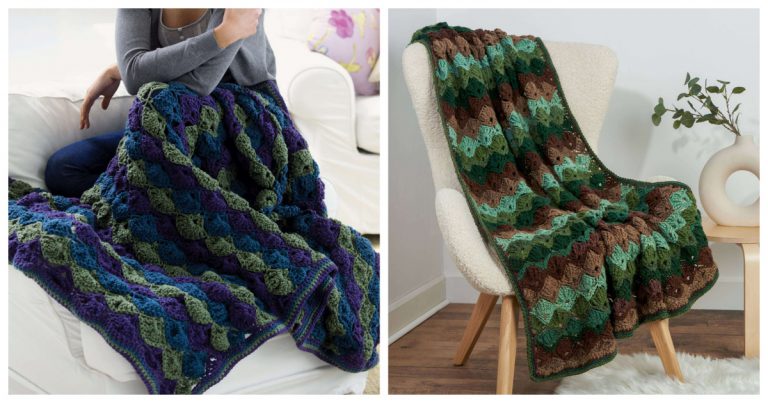 Forest Fans Afghan Free Crochet Pattern